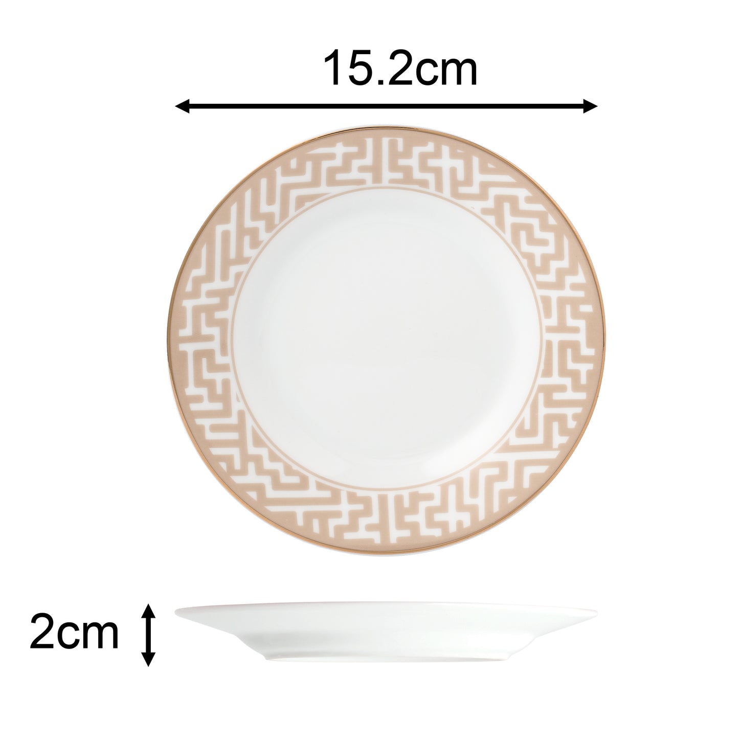 20pc Mosaic Cream & Gold Dinner Set