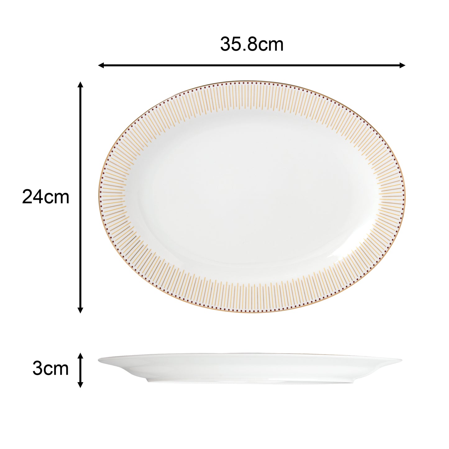 Gold Radiance Porcelain Dinnerware Set, 50 Pieces