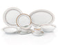 Gold Swirl Porcelain Dinnerware, 35 Pieces