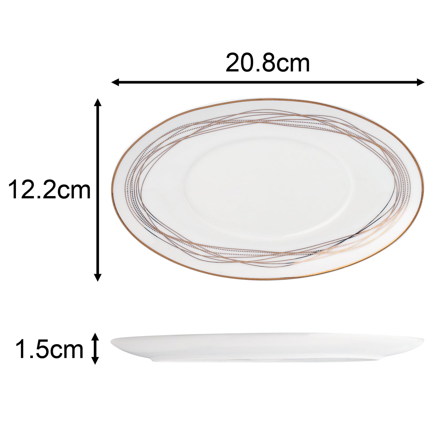 Gold Swirl Porcelain Dinnerware, 35 Pieces