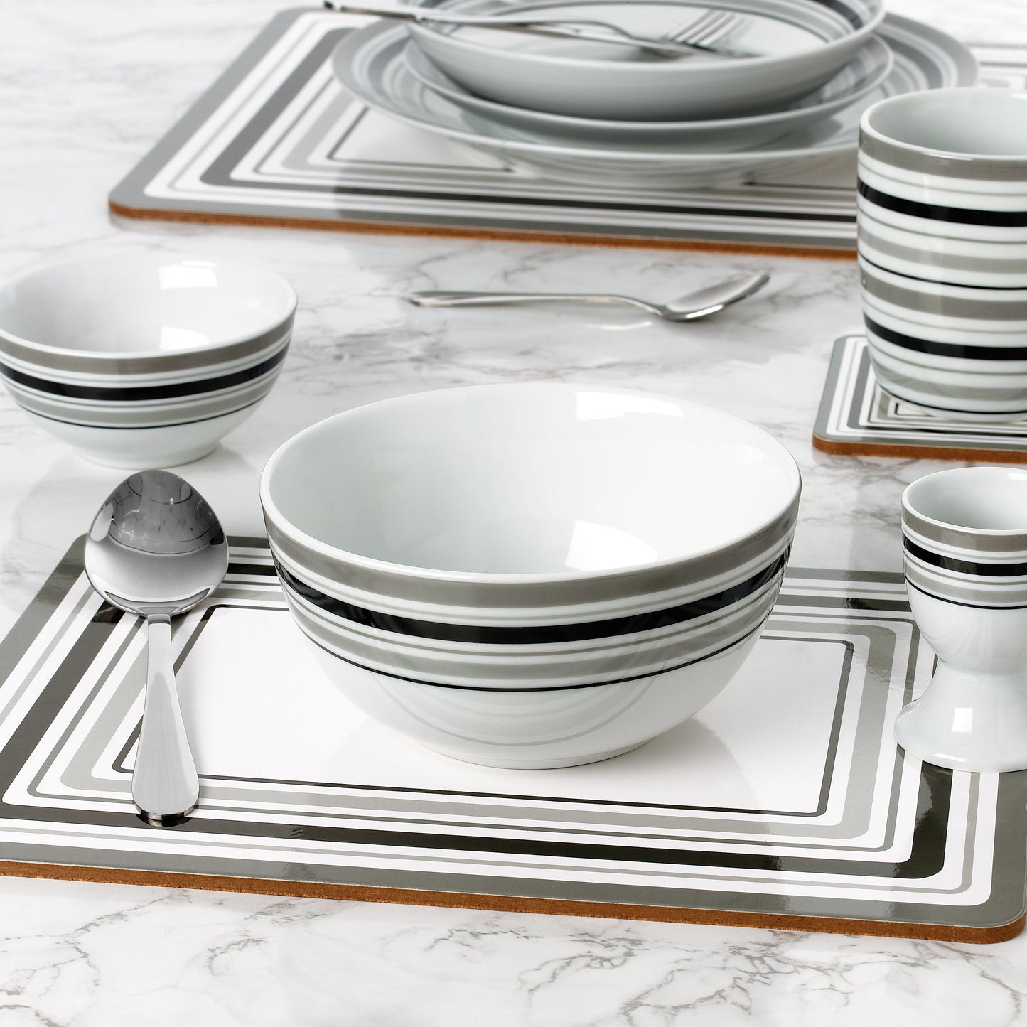80pc Grey Brompton Dinner Set