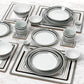 56pc Grey Brompton Dinner Set- No Cutlery
