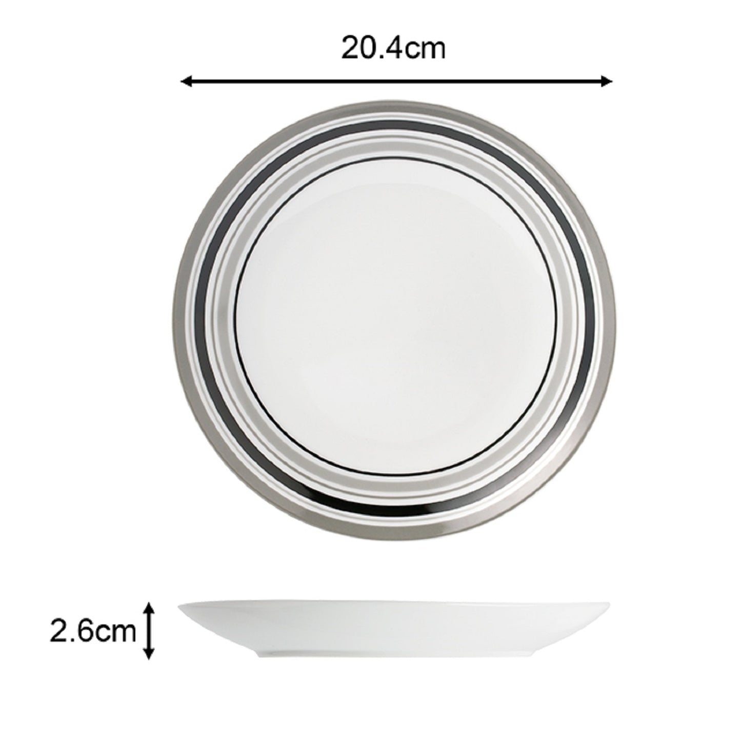 56pc Grey Brompton Dinner Set- No Cutlery
