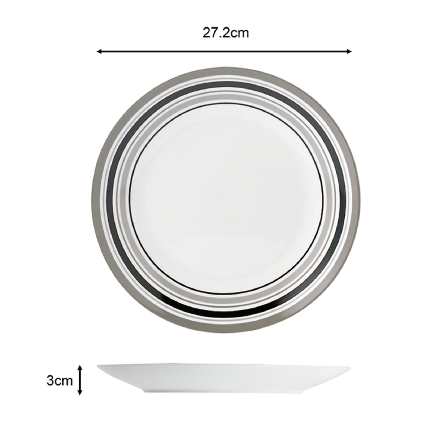 56pc Grey Brompton Dinner Set- No Cutlery