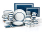 56pc Blue Bistro Dinner Set-No Cutlery