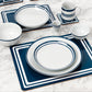 56pc Blue Bistro Dinner Set-No Cutlery