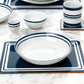 56pc Blue Bistro Dinner Set-No Cutlery