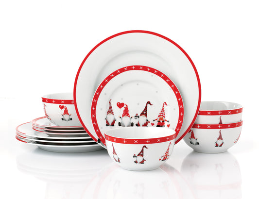 12pc Nordic Gnome Dinner Set