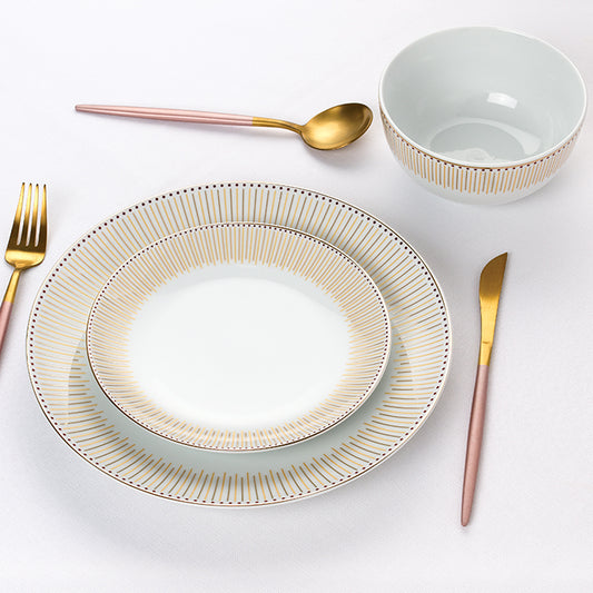 Gold Radiance Porcelain Dinnerware Set, 12 Pieces