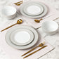 12pc Premium Diamond  & Gold Dinner Set  - Deep bowl