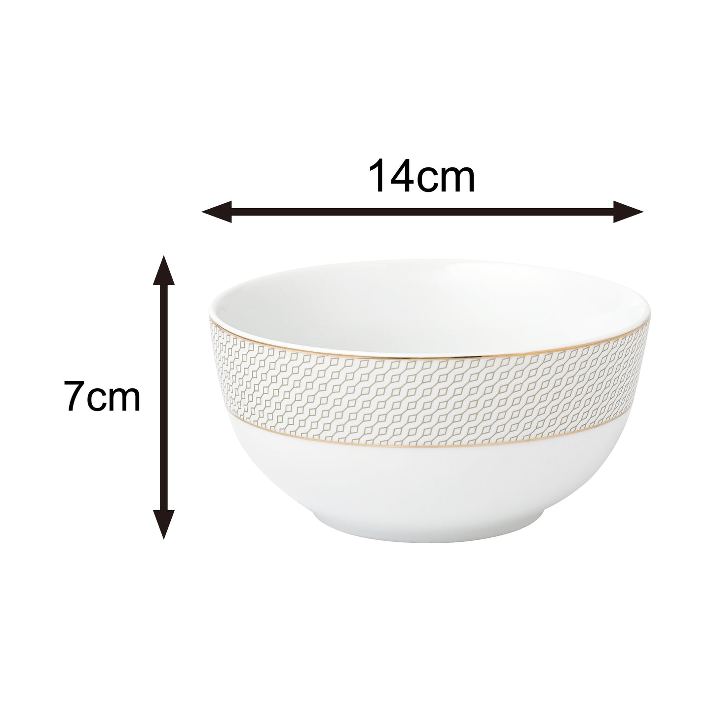 12pc Premium Diamond  & Gold Dinner Set  - Deep bowl