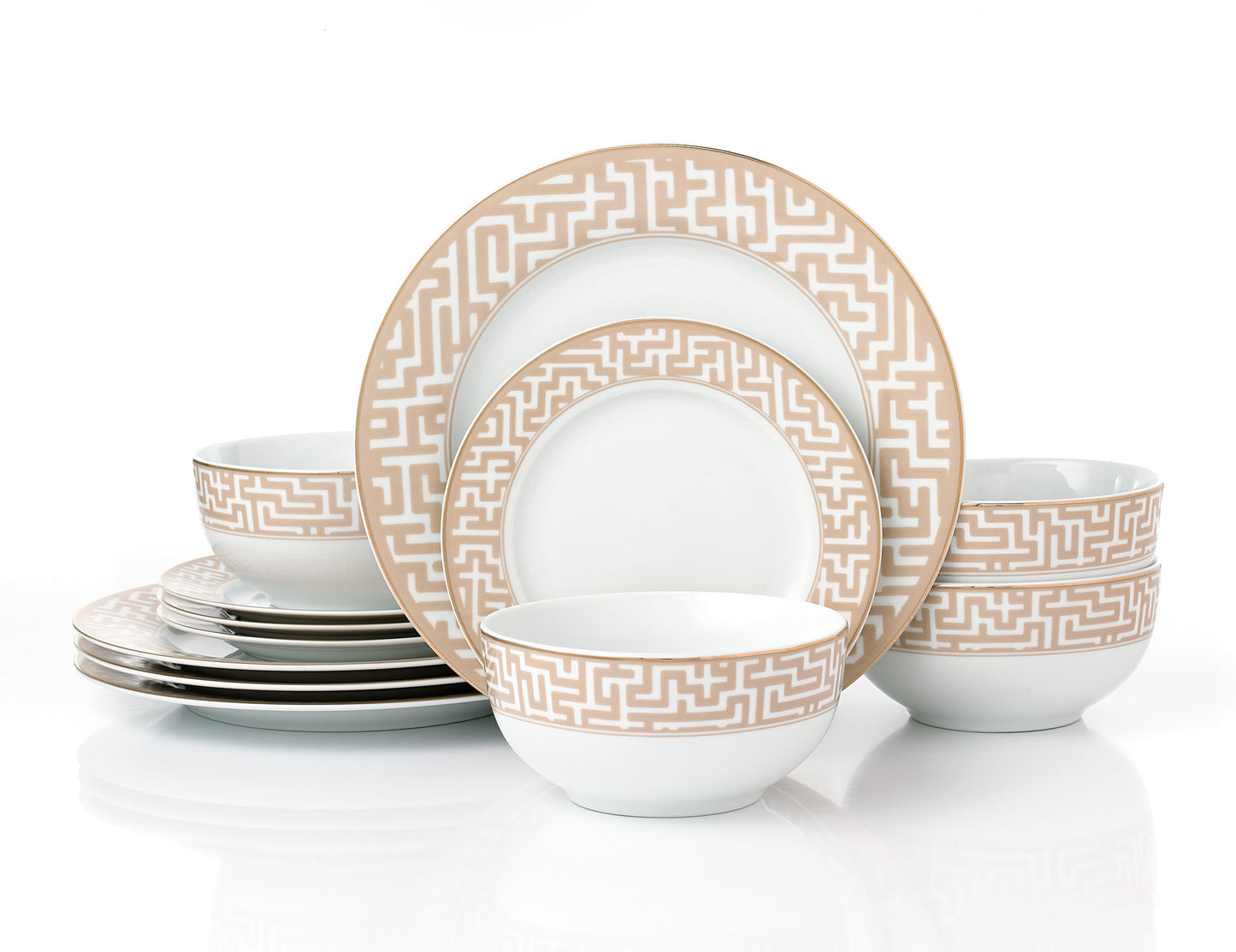 Mosaic Porcelain Dinner Set, 12 Pieces