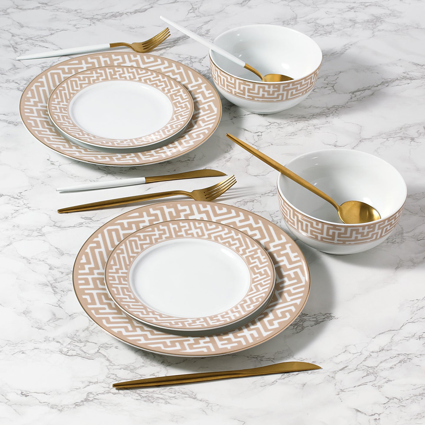 Mosaic Porcelain Dinner Set, 12 Pieces