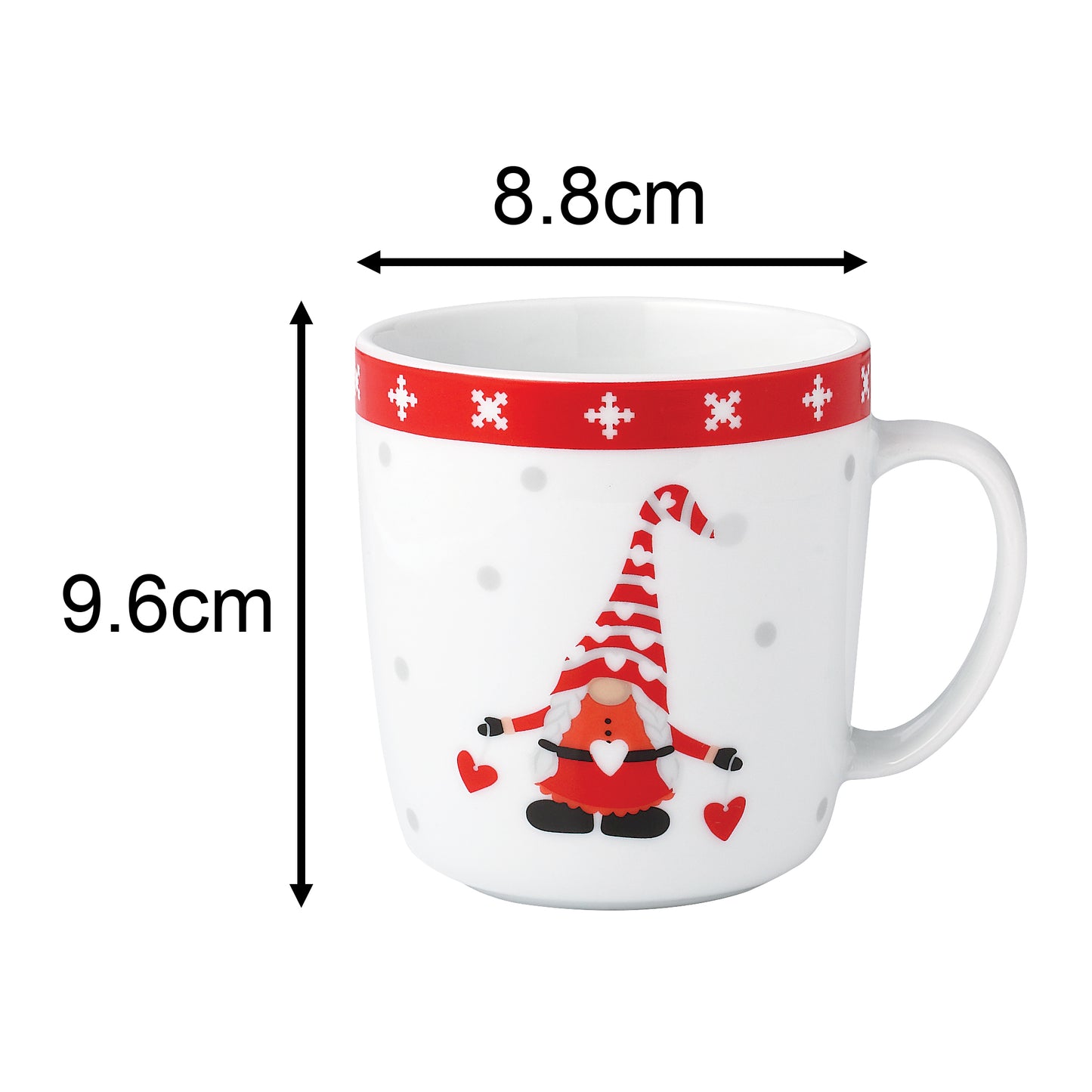 Nordic Gnome Xmas Porcelain Mug Set, 4 Pieces