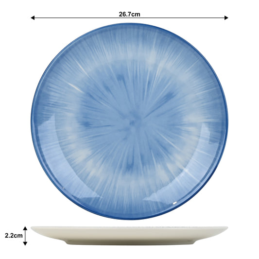 12pc Blue Star Reactive Glaze Dinner Set