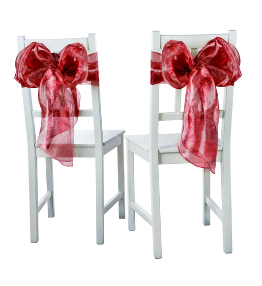 6pc Chair Bows -RED