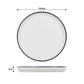 16pc Stackable White with Black Rim Dinner Set