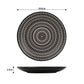 16PC Pad Print Black Dinner Set