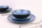 12pc Blue Reactive Glaze Dinner Set