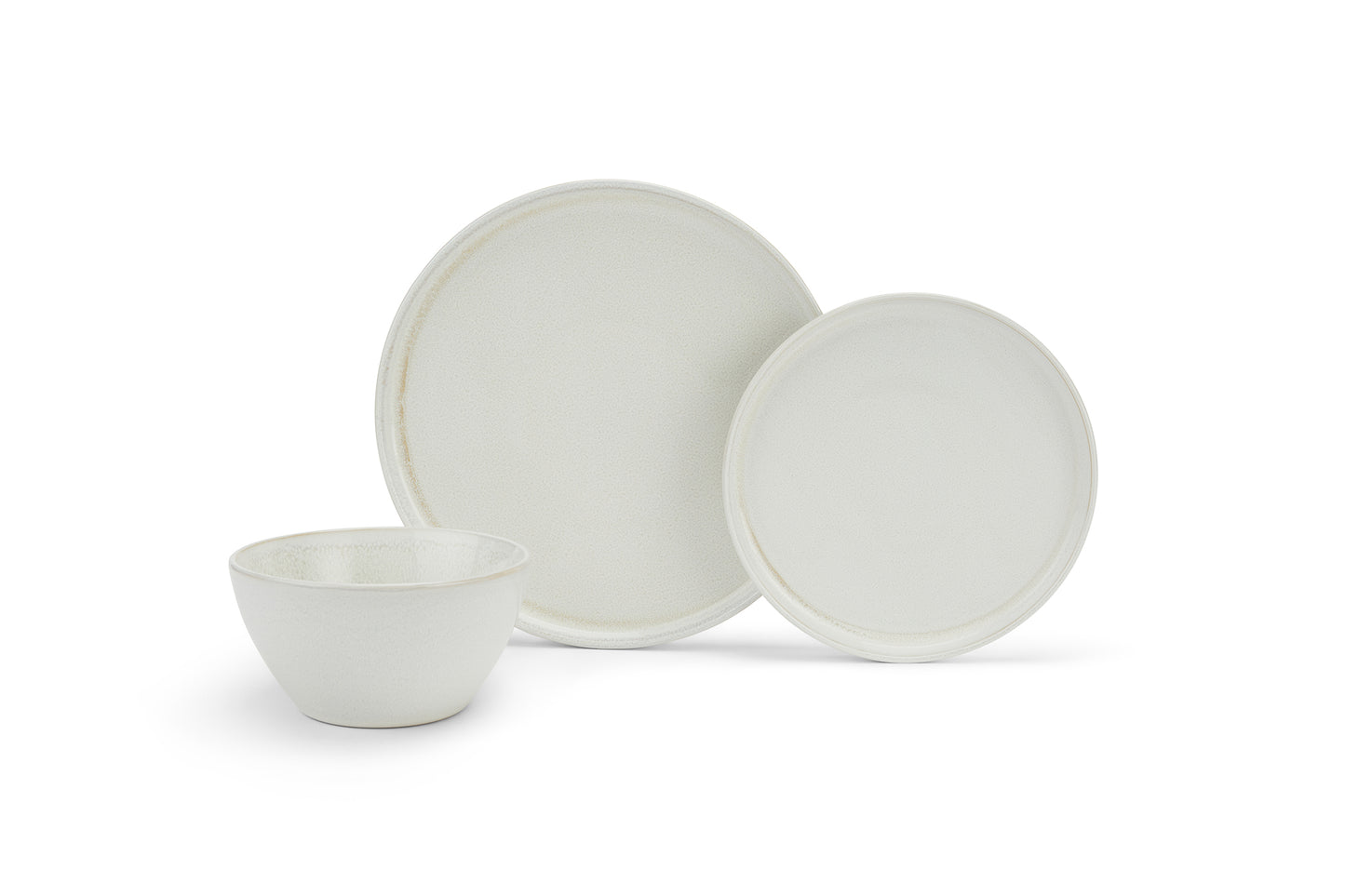 12pc Reactive Glaze White Dinner Set