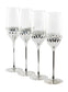 Set of 4 Glam Flute Glasses - Platinum