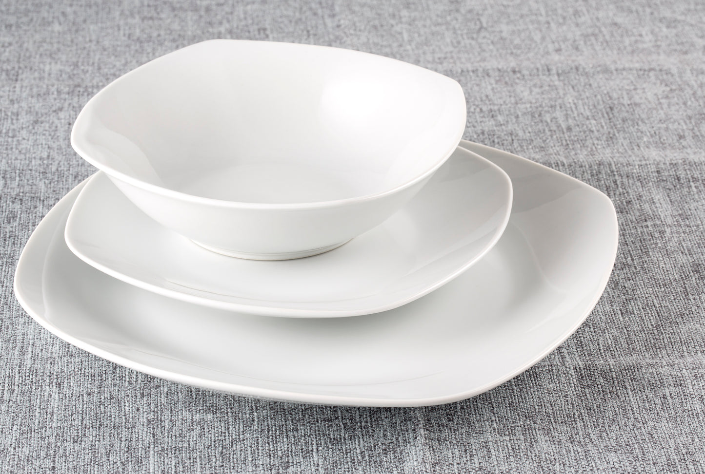 18pc White Everyday Square Dinner Set