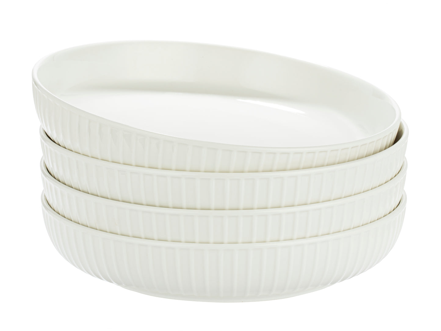 4pc Alumina Porcelain Textured Pasta Set