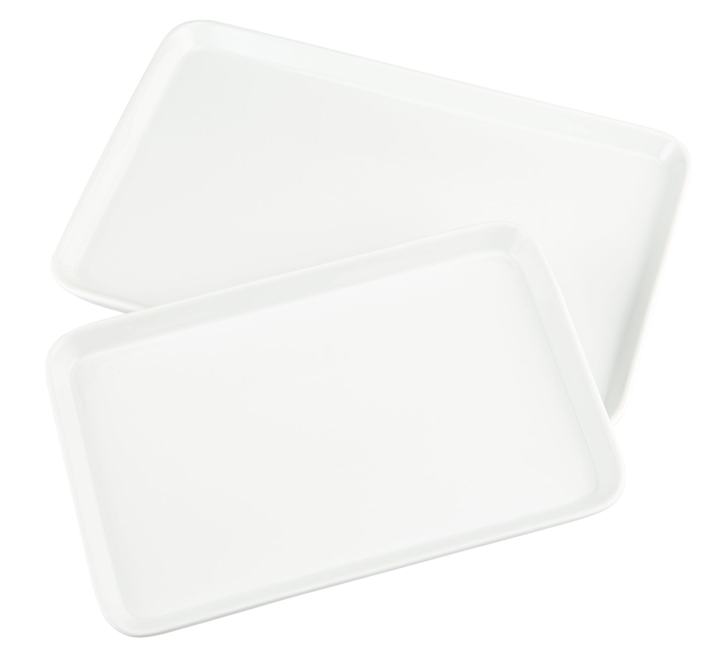 Set of 2 Super White XL Serving Platters