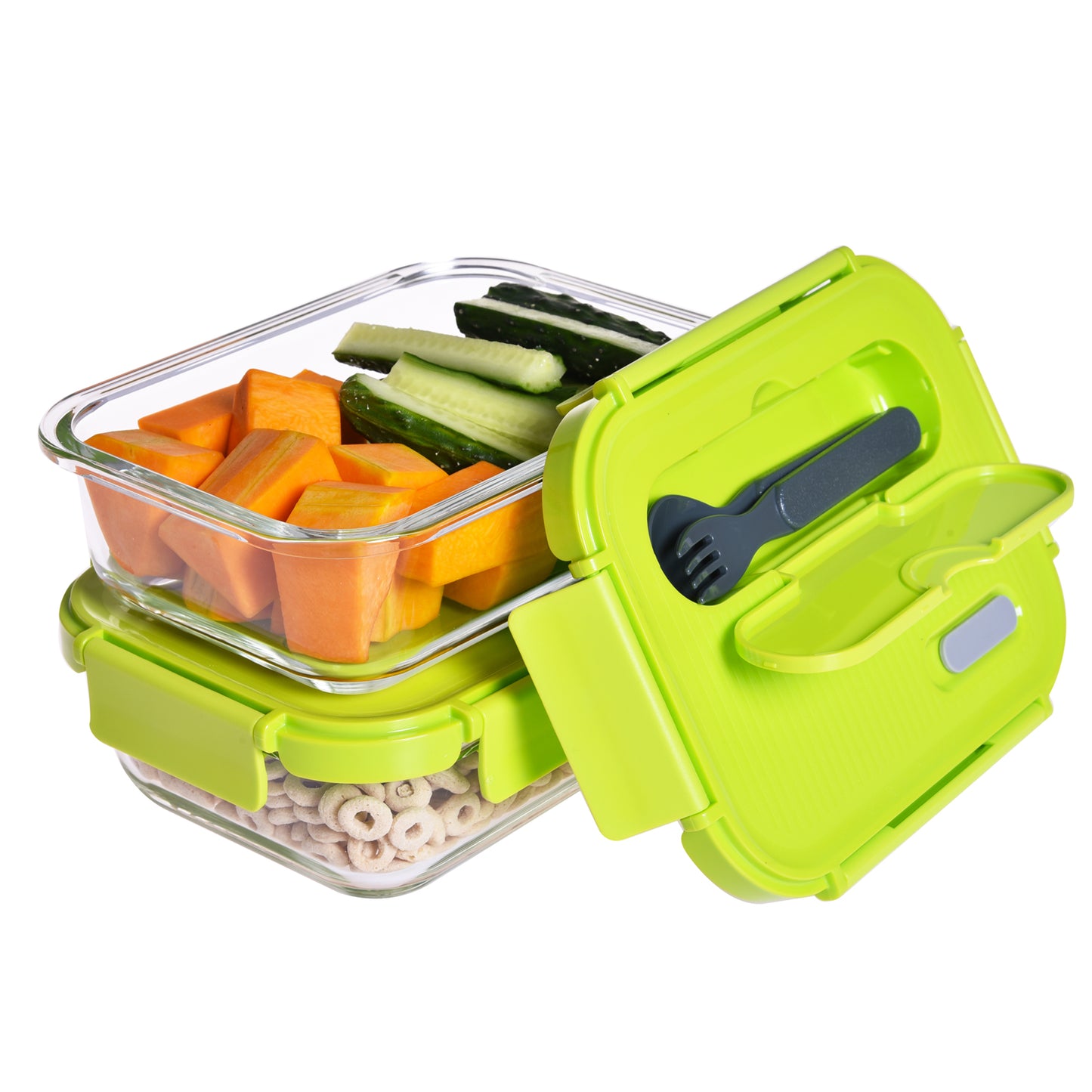 2 Piece Glass Food Lunch Containers