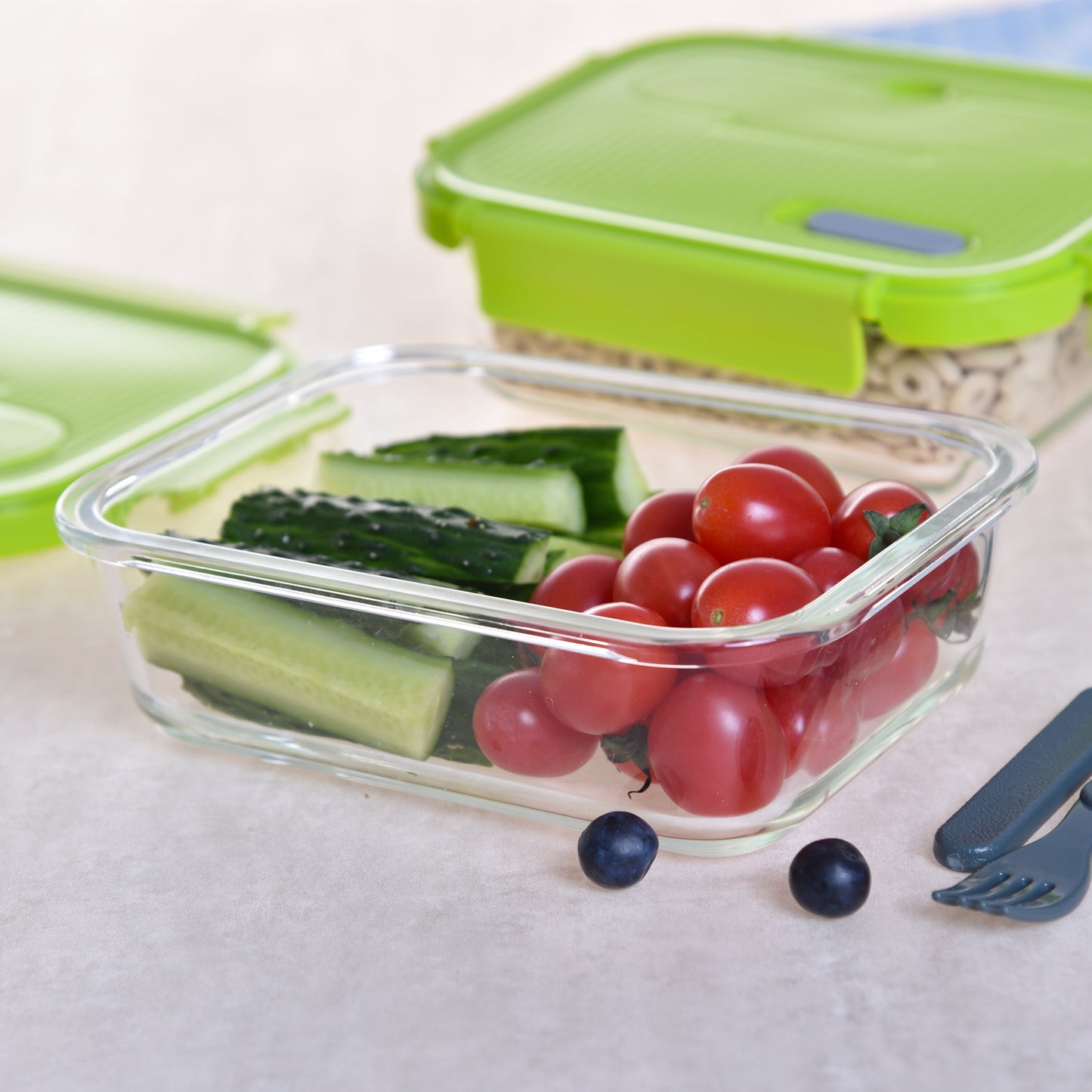 2 Piece Glass Food Lunch Containers