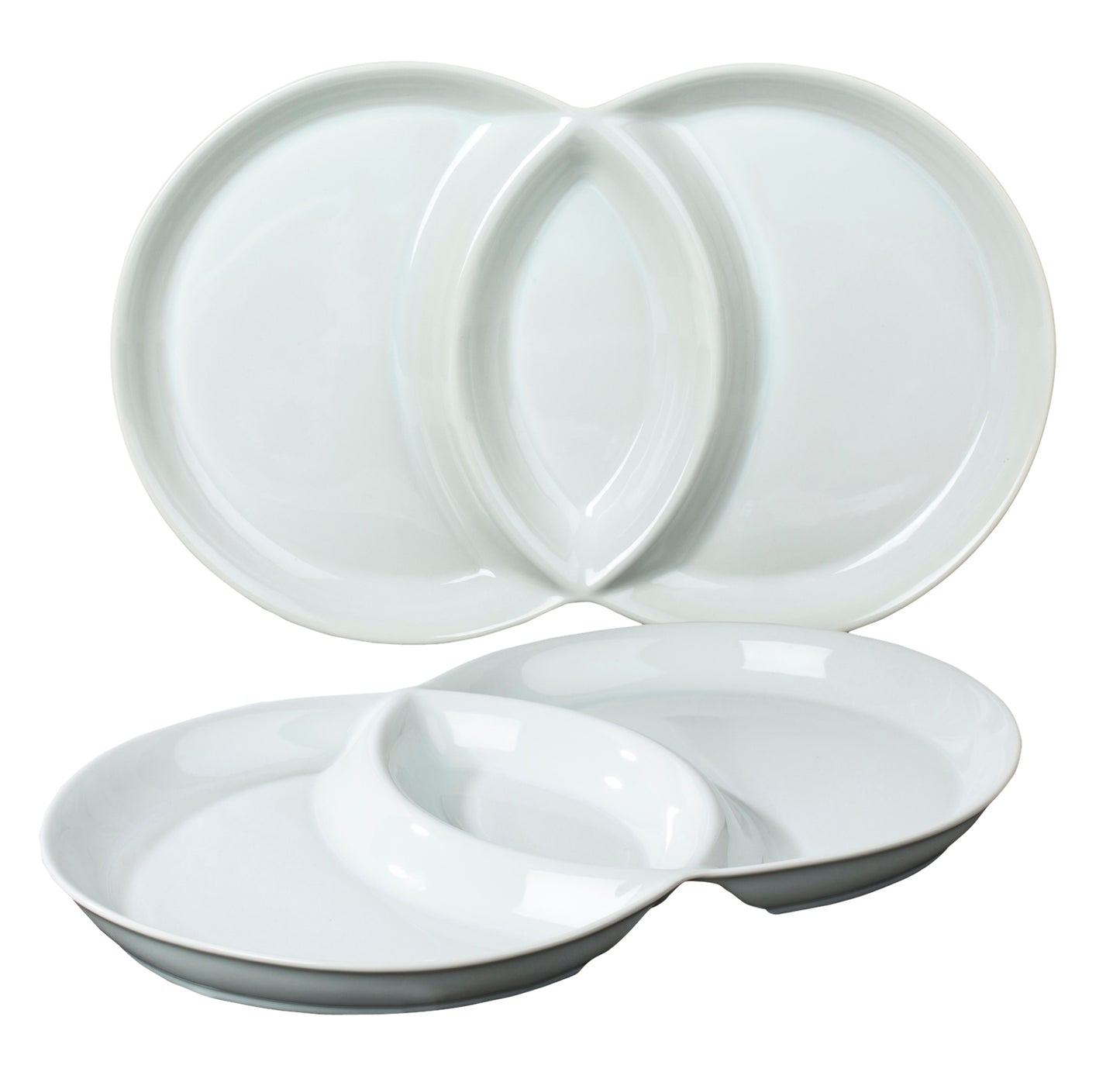 3-Section Serving Dish Set of 2
