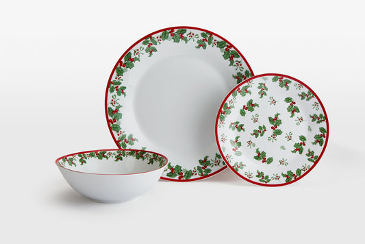 18pc Holly Dinner Set