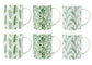 Set of 6 Fern Leaf Mugs